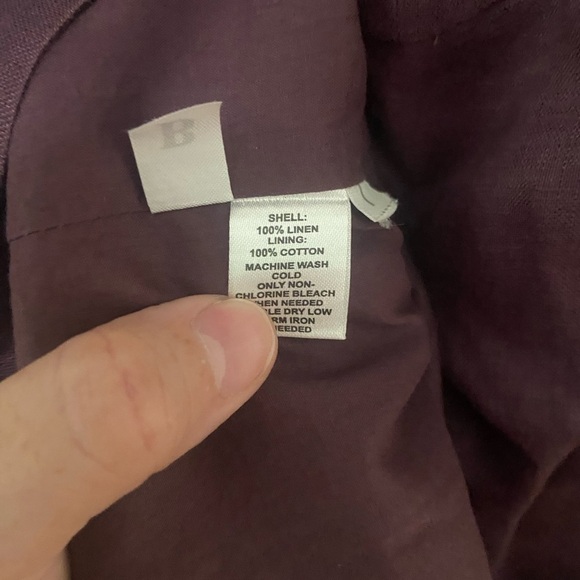 LOFT LIKE NEW deep purple 100% linen A line sheath dress with open back detail 6 - Picture 7 of 7